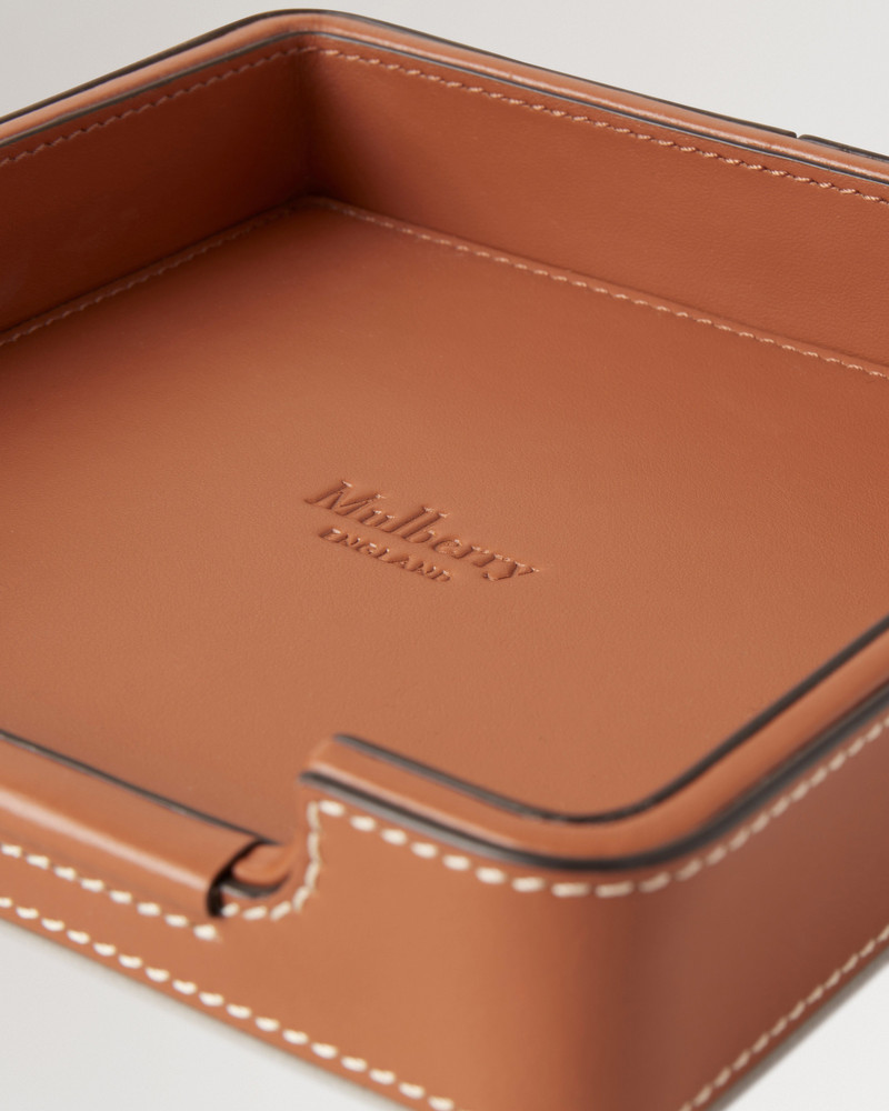 Small Leather Tray Vintage Oak Nappa 4