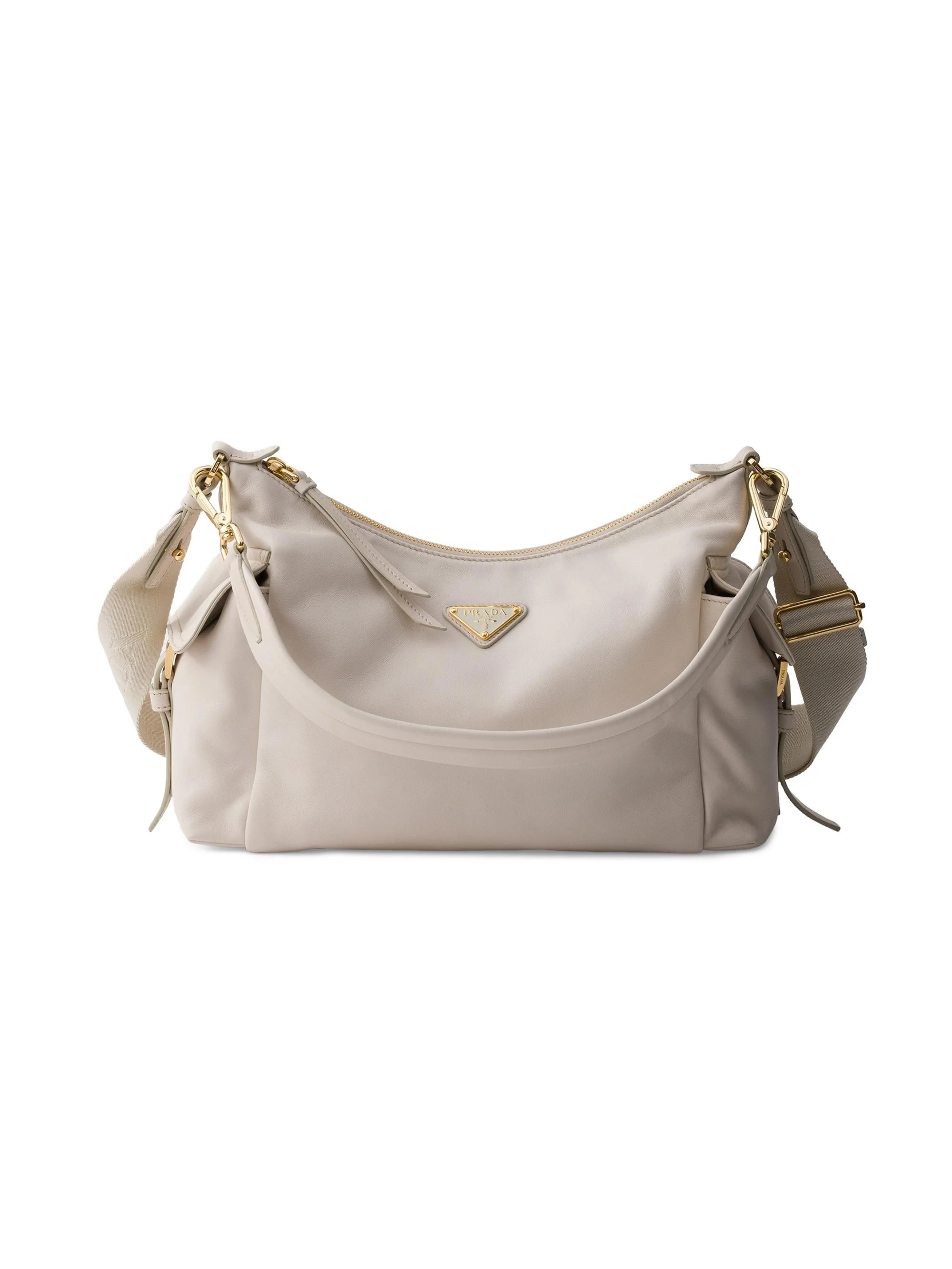 Women's Large Explore Nappa Leather Shoulder Bag - Light Beige - 1