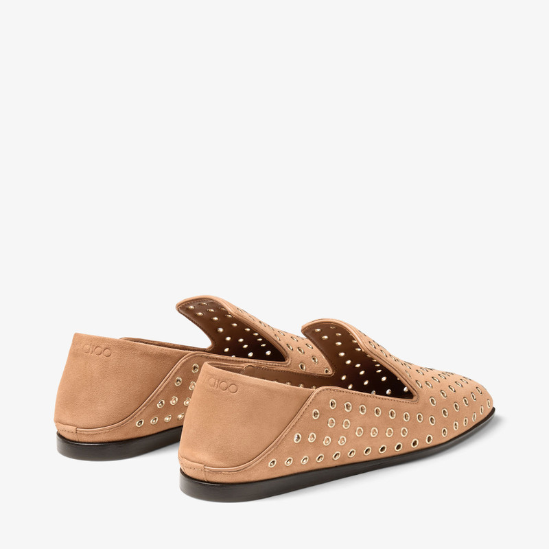 null Toffee Suede Slippers with Eyelets 7