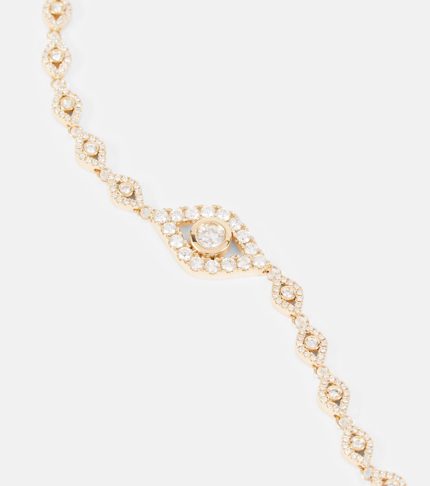 Evil Eye 14kt yellow gold bracelet with diamonds - 5
