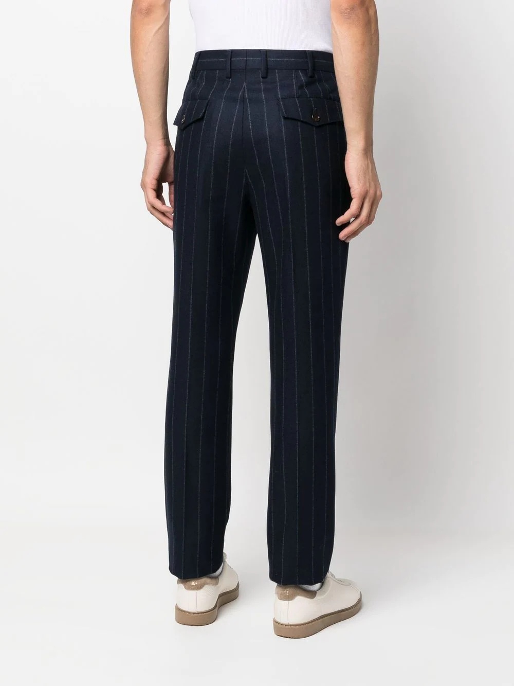 pinstripe-print straight-leg trousers - 4