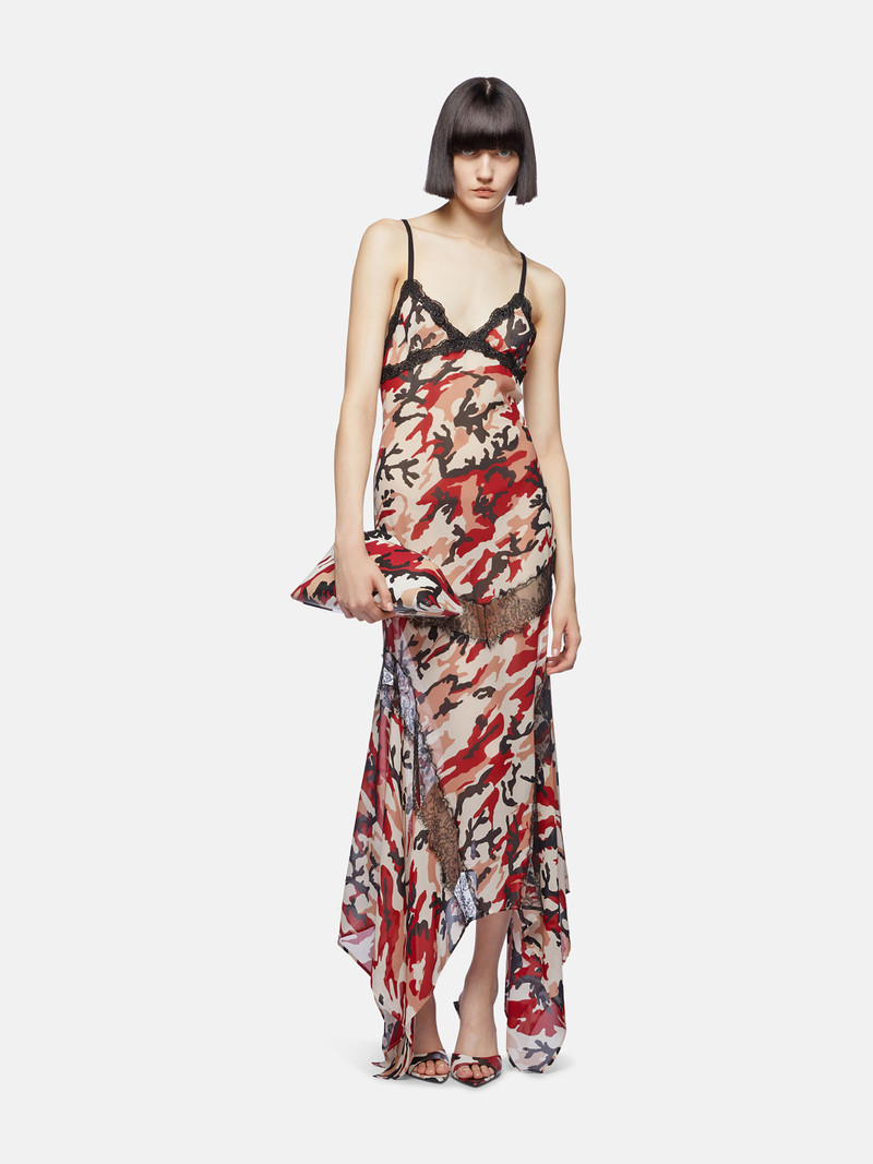 THE ATTICO BEIGE, BLACK, RED AND NUDE MIDI DRESS outlook