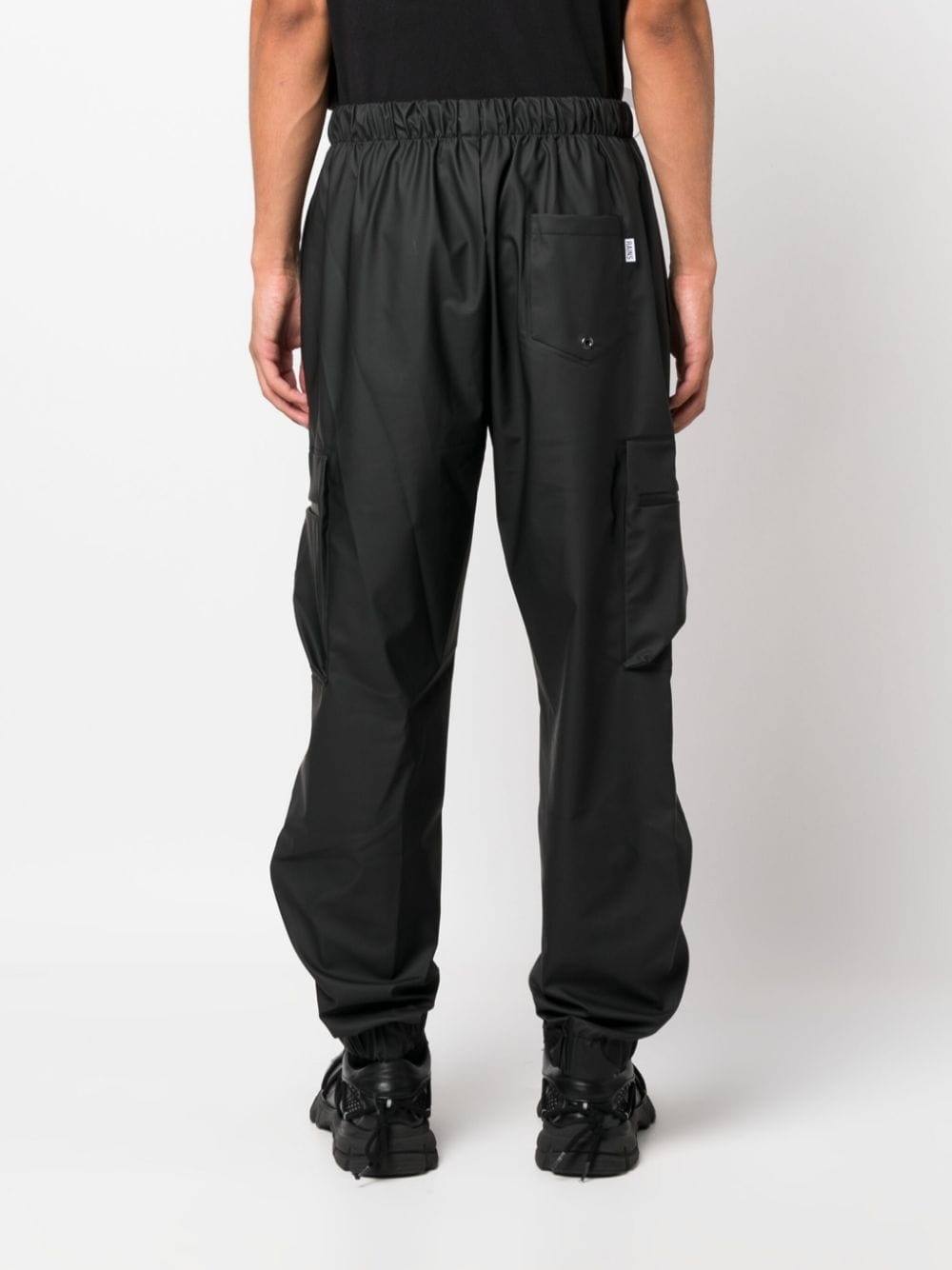 drawstring-waistband tapered cargo trousers - 4