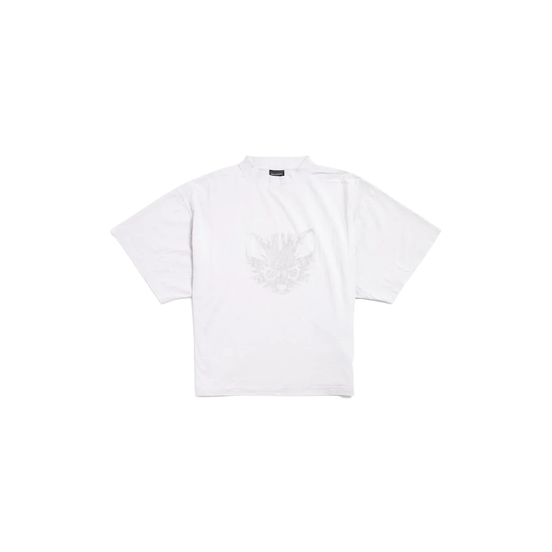 Women's Kittycat Cropped T-shirt in Dirty White/black - 1