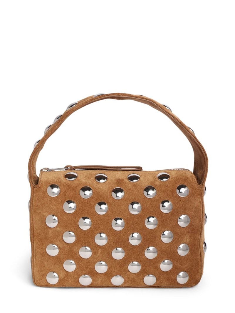 Small Elena studded suede shoulder bag - 1