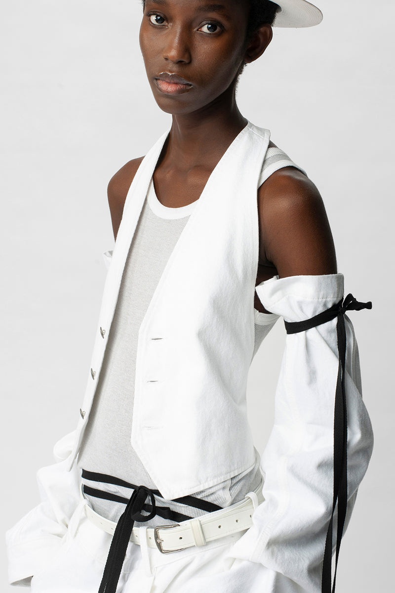 Monique Micro Open Back Waistcoat - 4