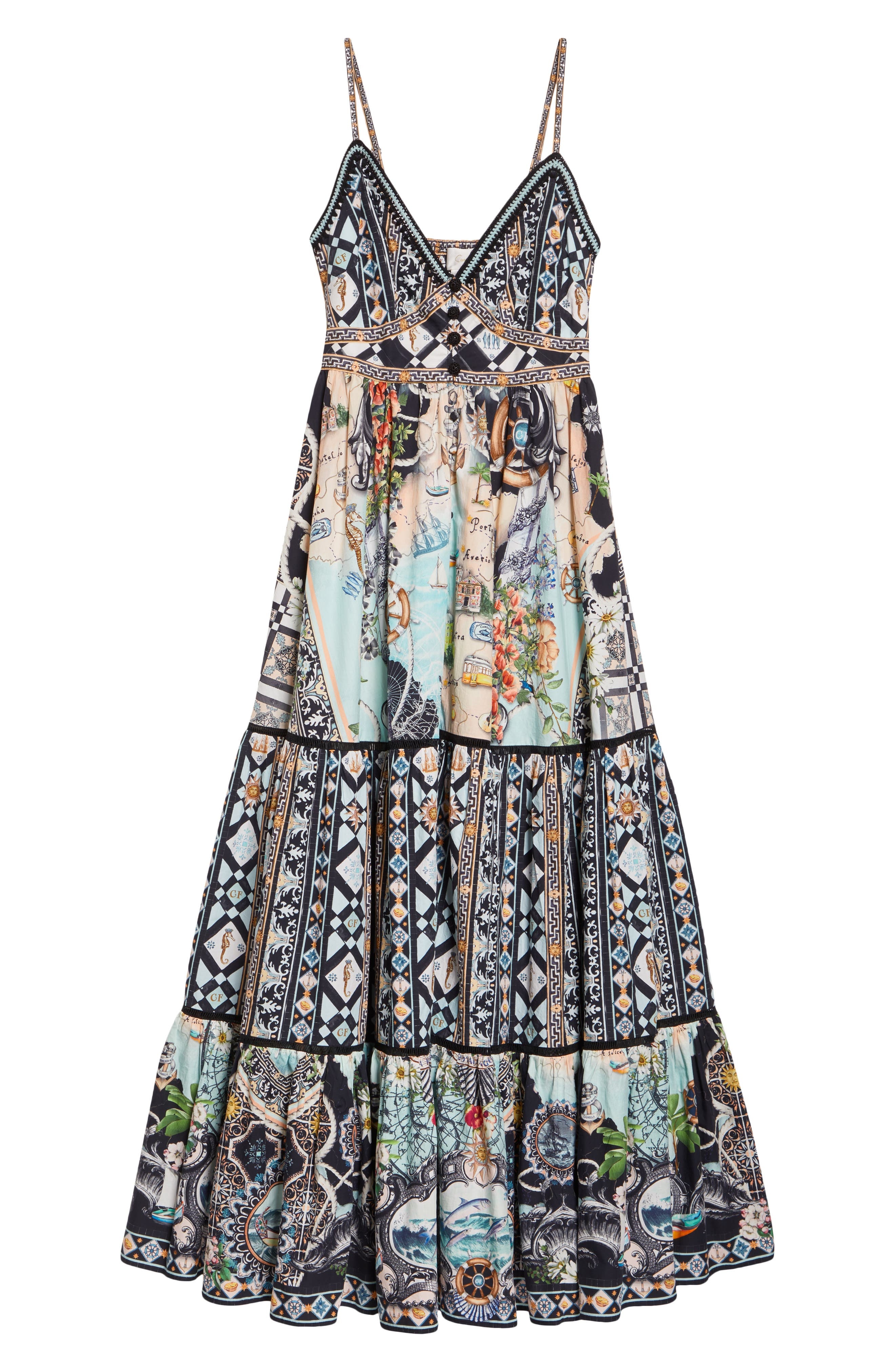 Camilla Folk Afloat Tiered Organic Cotton Maxi Sundress at Nordstrom - 5