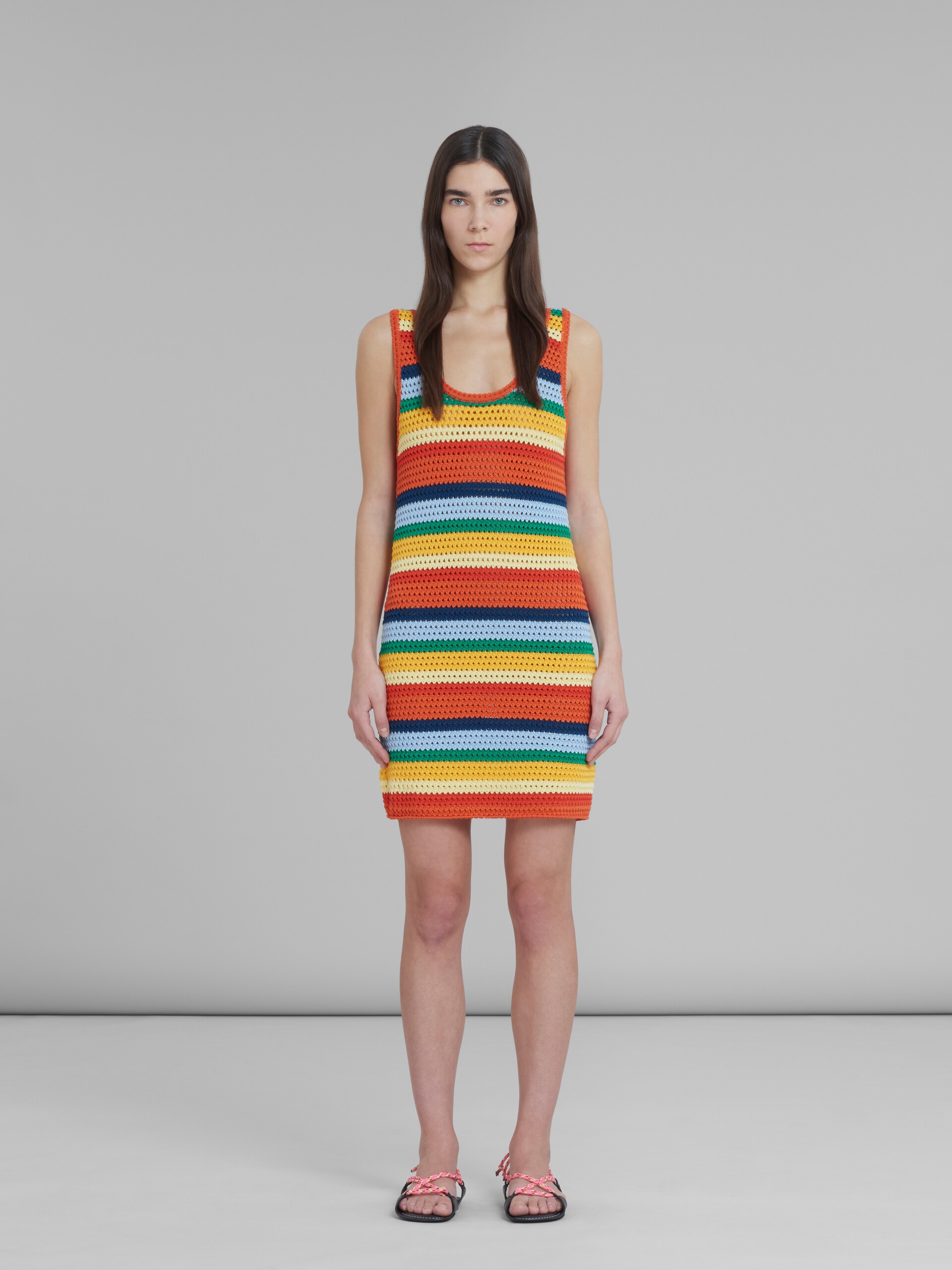 MARNI X NO VACANCY INN - MULTICOLOUR SHORT COTTON-KNIT DRESS - 2
