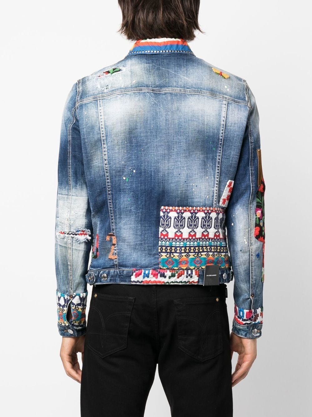 patchwork-detail denim jacket - 4