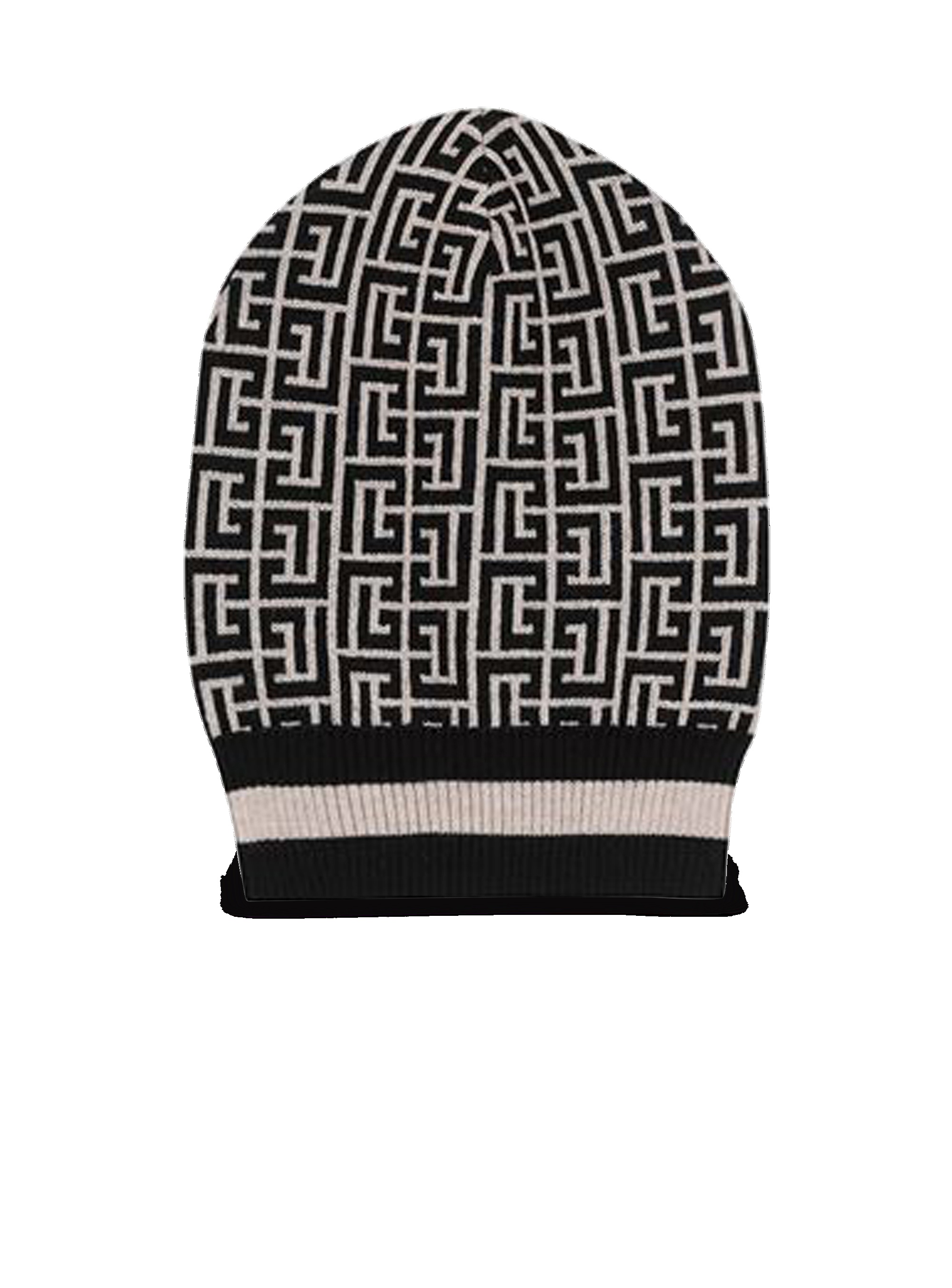 Wool beanie with Balmain monogram - 1