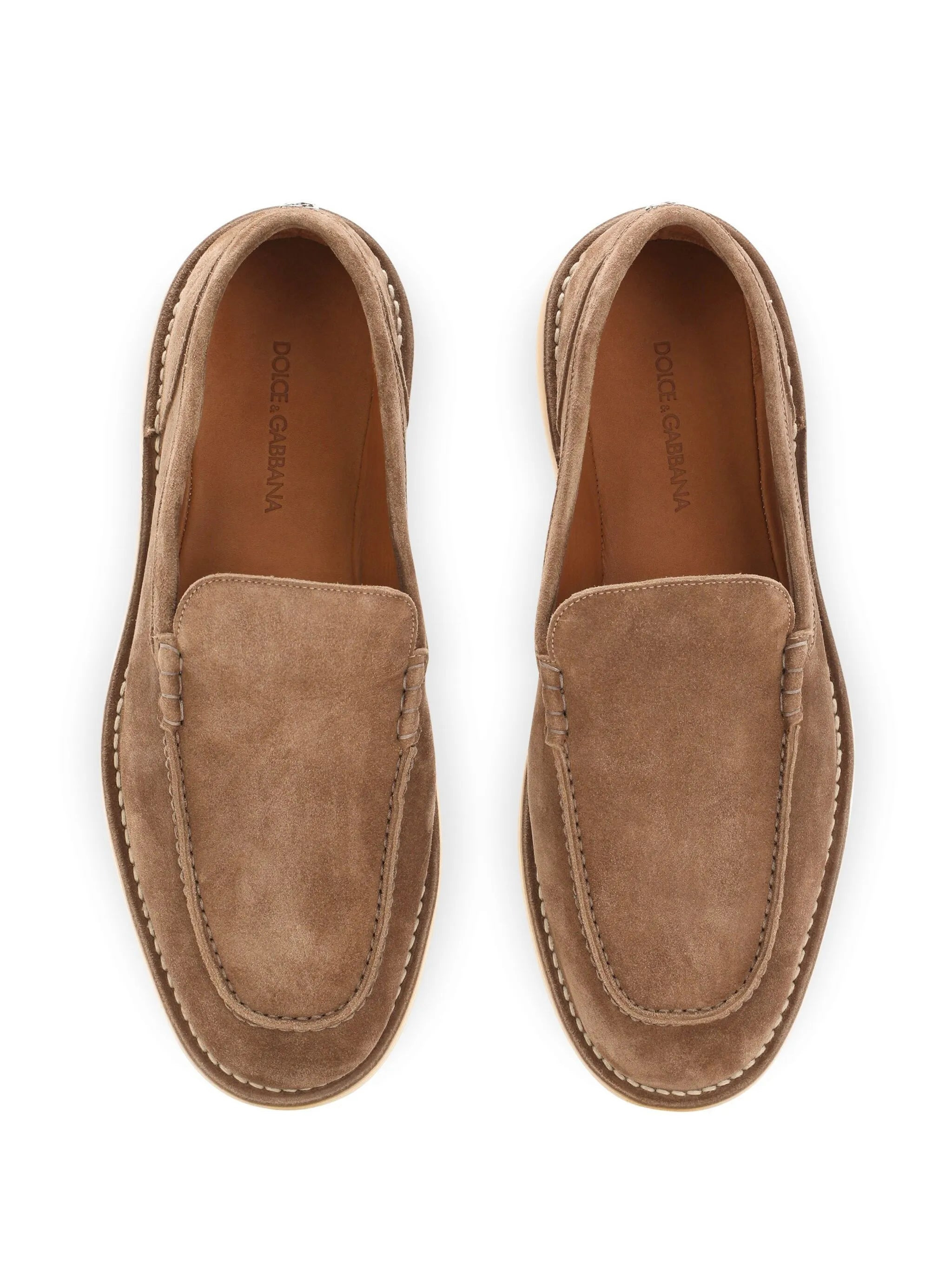 DG-plaque suede loafers - 4