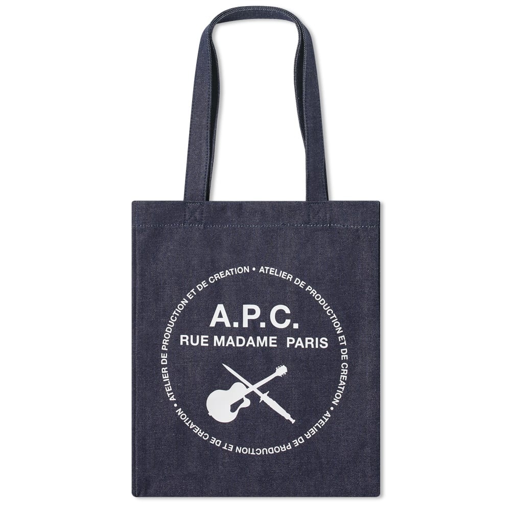 A.P.C. Guitar Logo Denim Tote Bag - 1