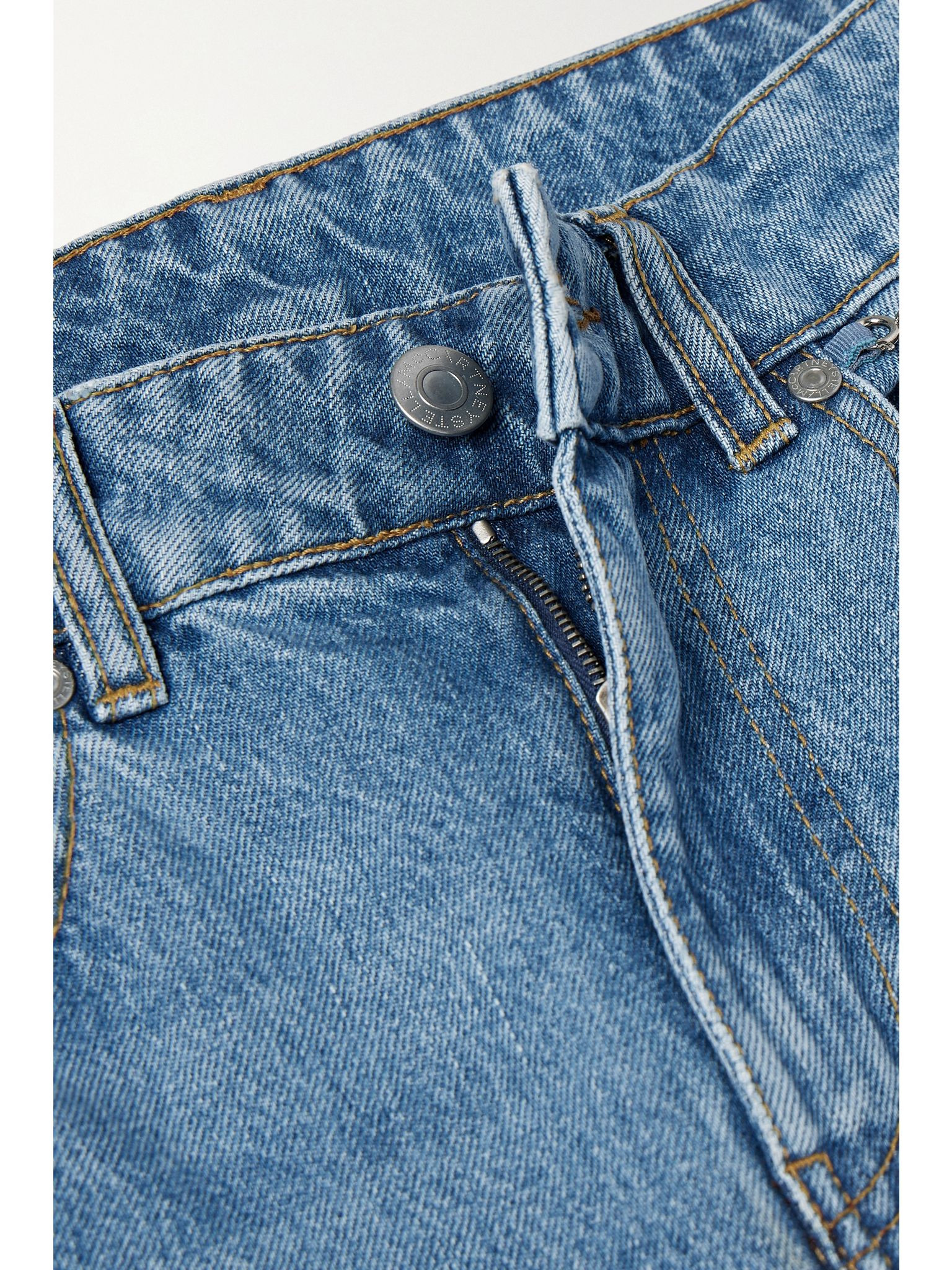 + NET SUSTAIN Iconic chain-embellished high-rise flared jeans Blue - 5