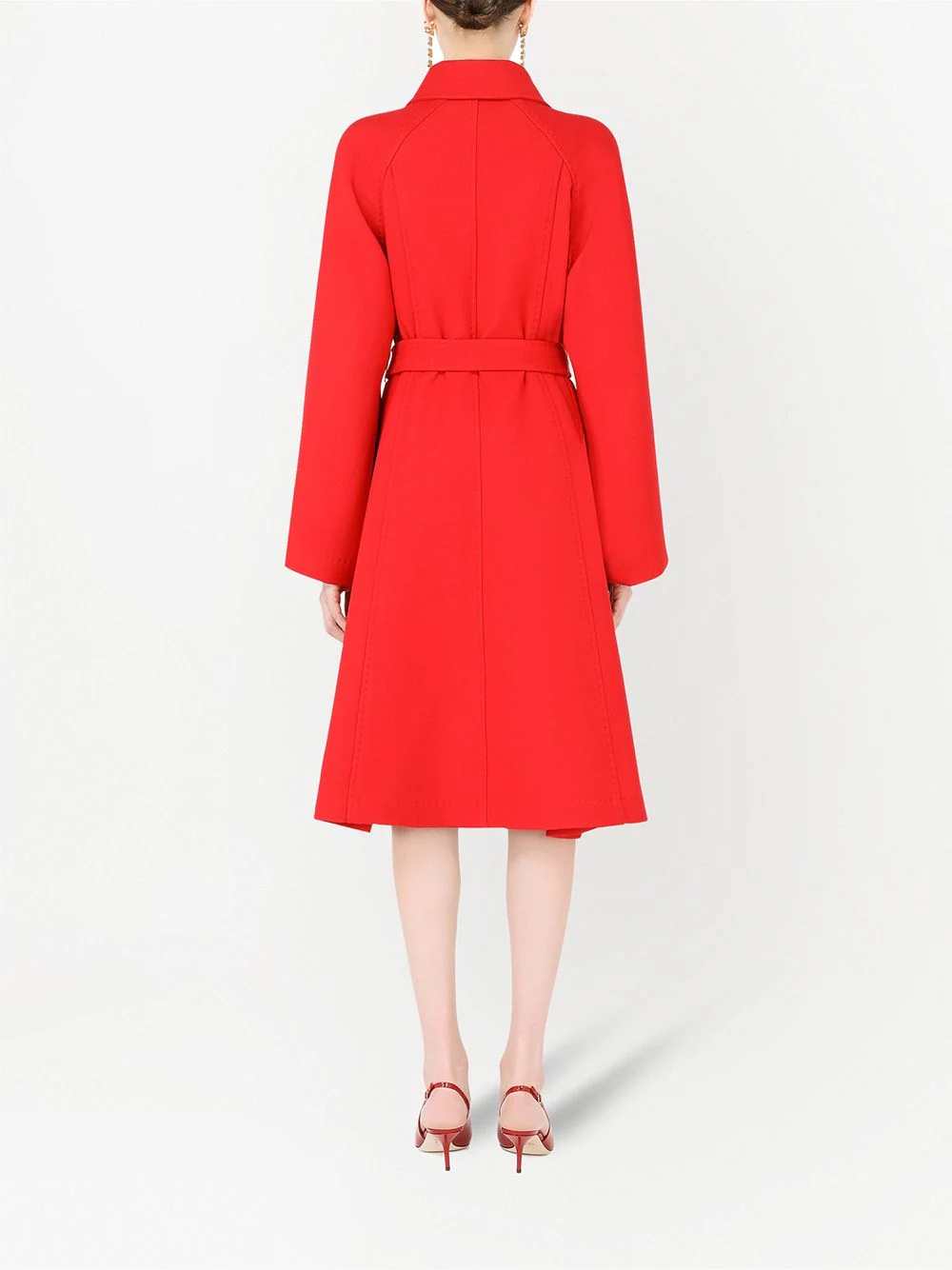 belted A-line trench coat - 4