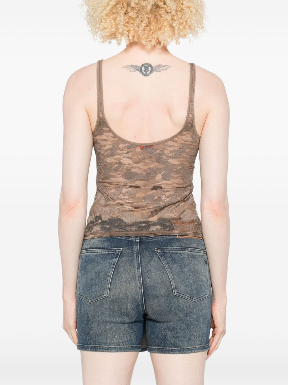 lace-panelled top - 4