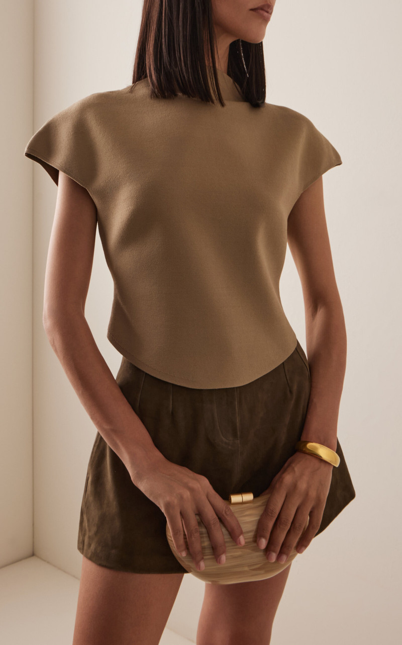 Cult Gaia Virginiana Knit Top tan outlook