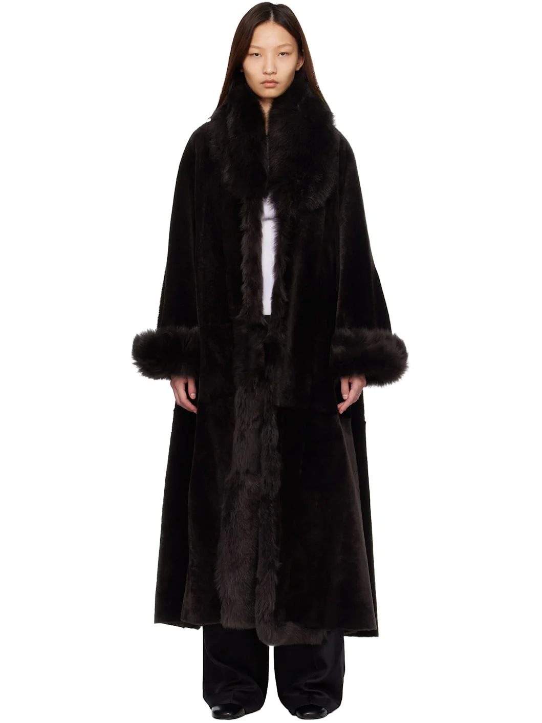 Brown Sima Shearling Coat - 1