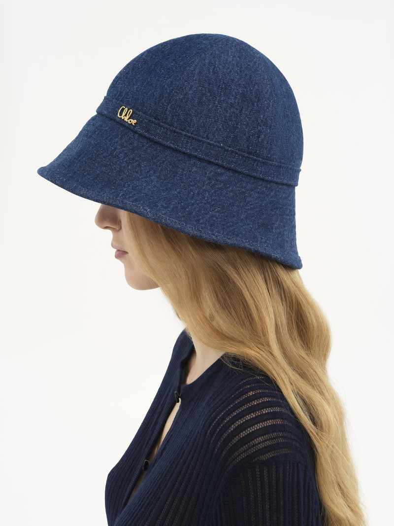 THE CHLOÉ ICONIC BUCKET HAT IN DENIM 4