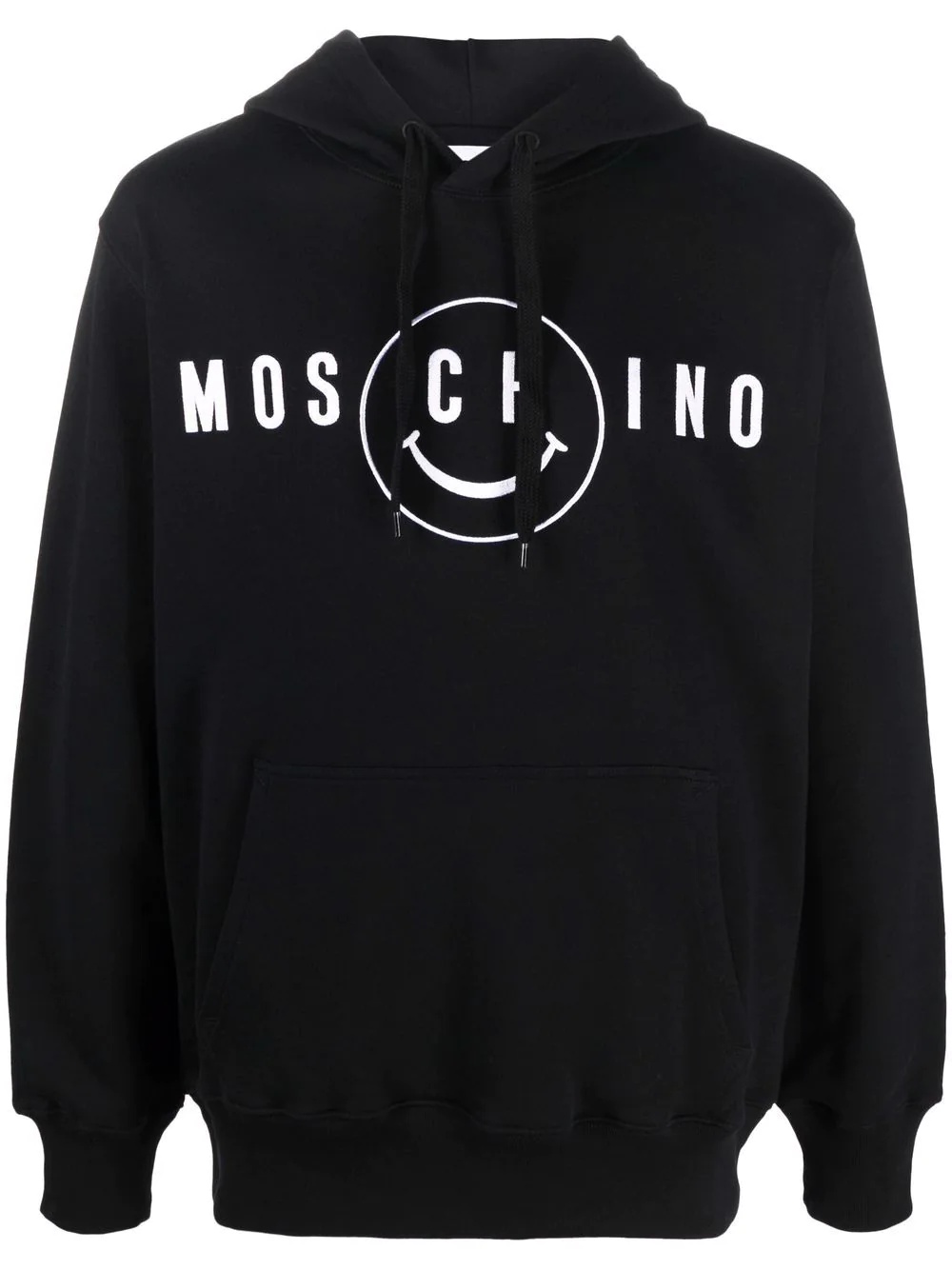 smiley-logo print hoodie - 1