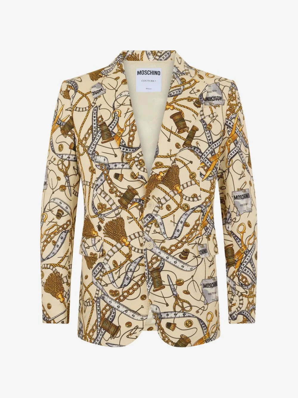 single-breasted printed blazer - 1