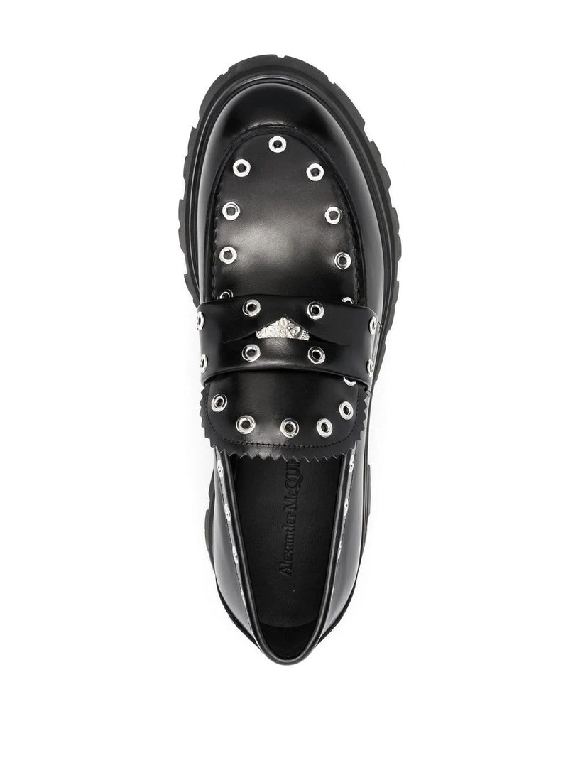 Alexander McQueen Eyelet Embellished Loafers Black 4