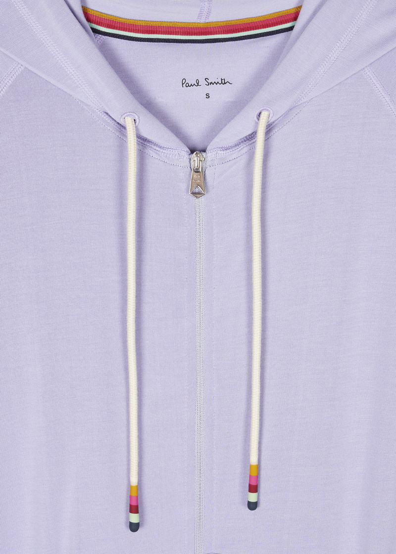 Paul Smith Women's Lilac Modal-Blend Zip Lounge Hoodie outlook