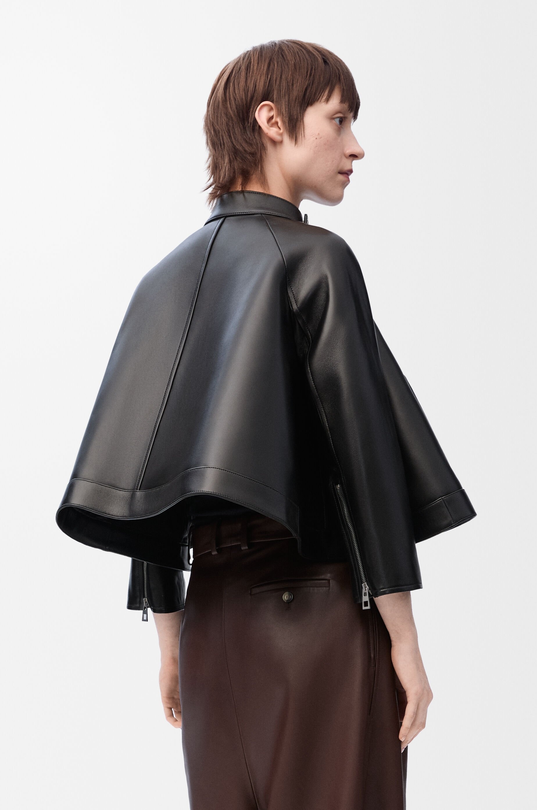 Trapeze jacket in nappa lambskin - 4