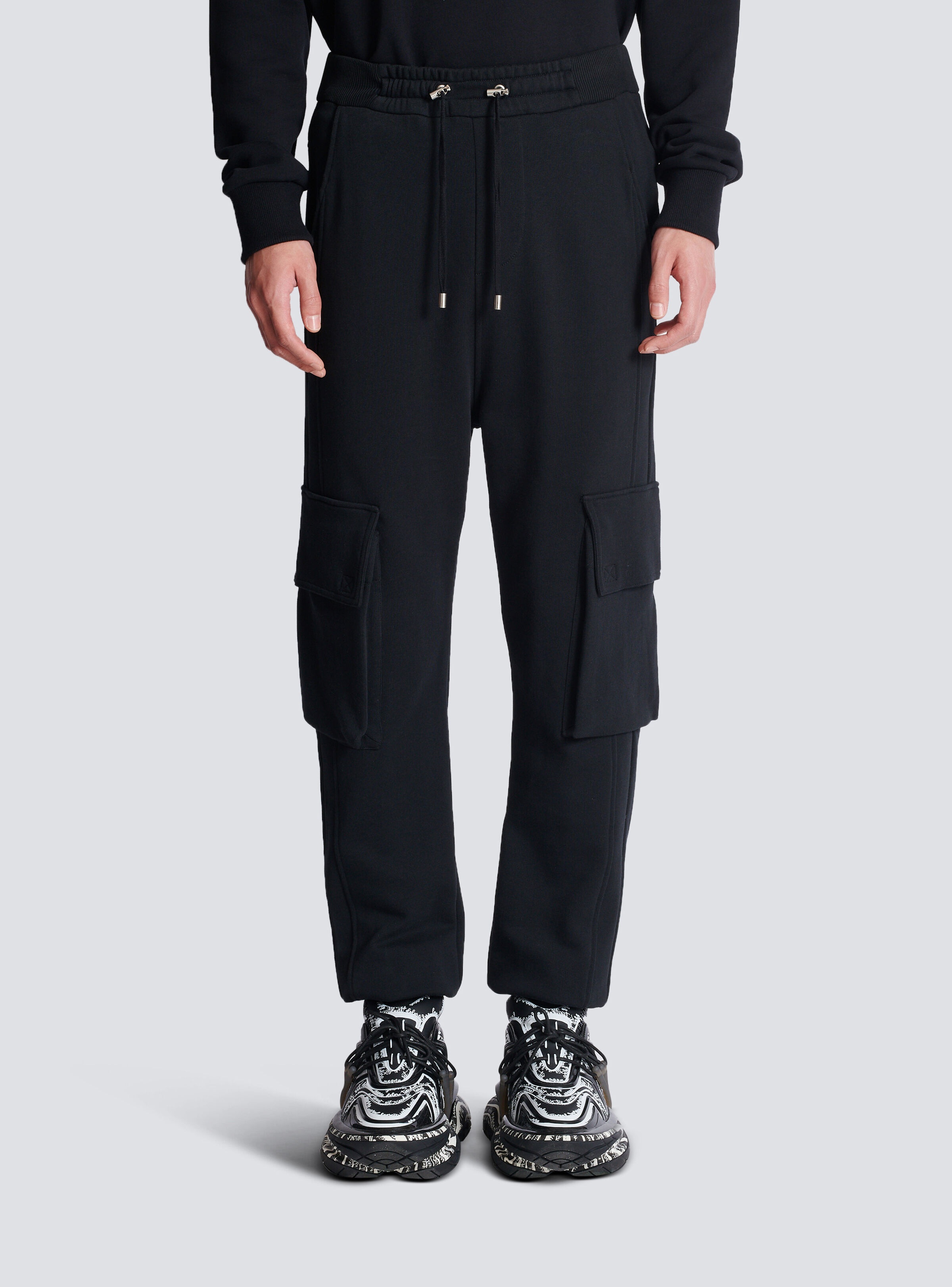 Cargo joggers with Balmain Paris print - 5