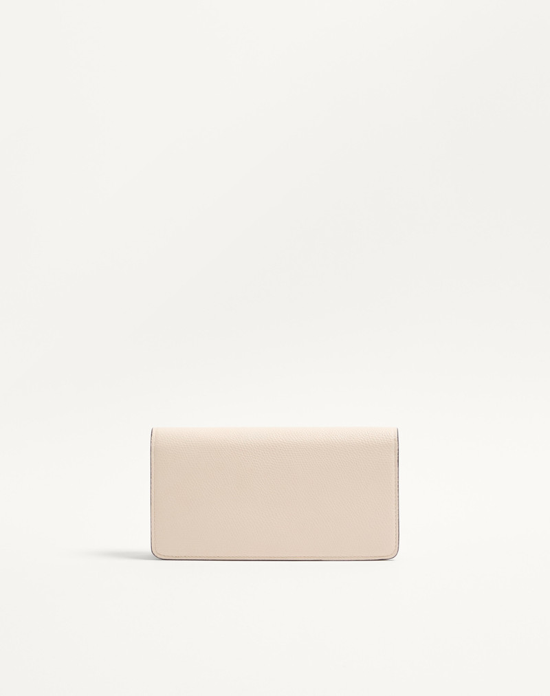 VLOGO SIGNATURE GRAINY CALFSKIN WALLET WITH CHAIN 5