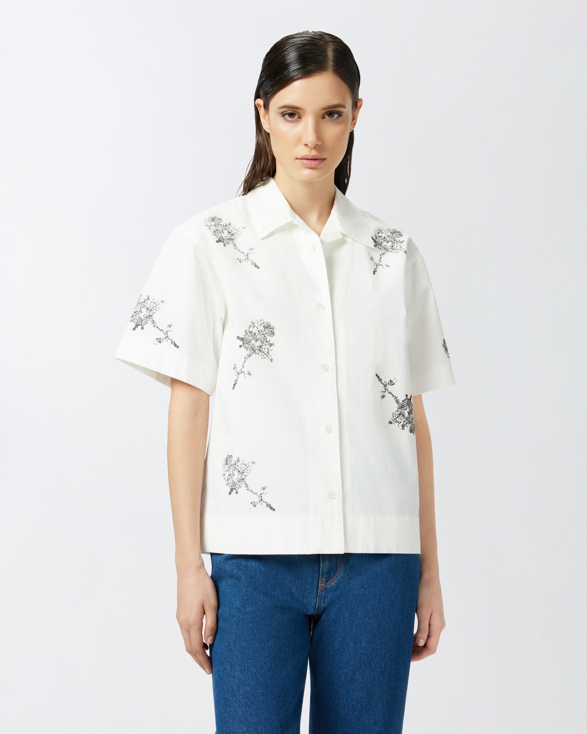 REIMAGINE BY PINKO X PATRICK MCDOWELL SHORT-SLEEVED SHIRT WITH ROSE PRINT - 2