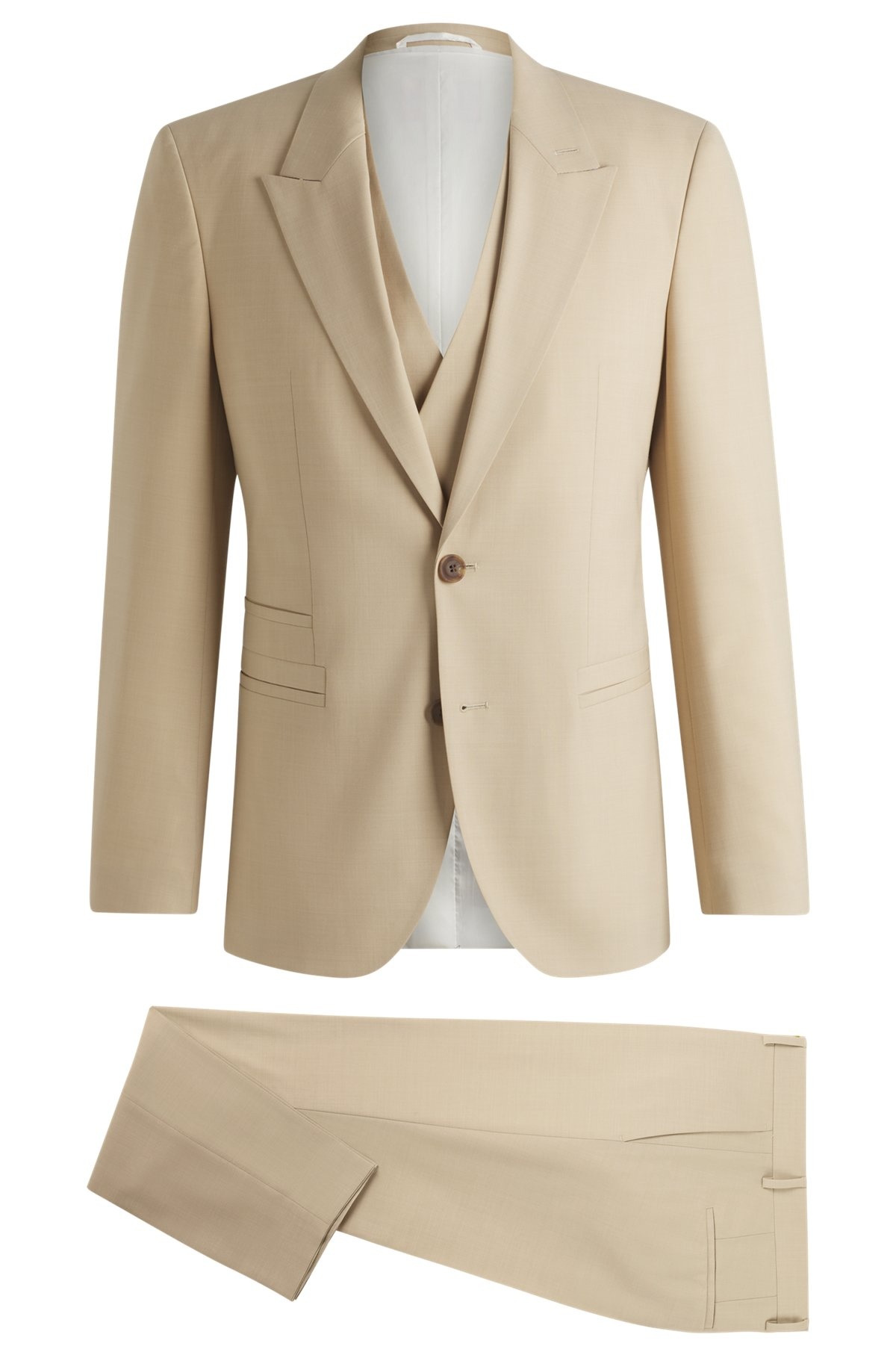 THREE-PIECE SLIM-FIT SUIT IN MOHAIR-LOOK DOBBY - 8