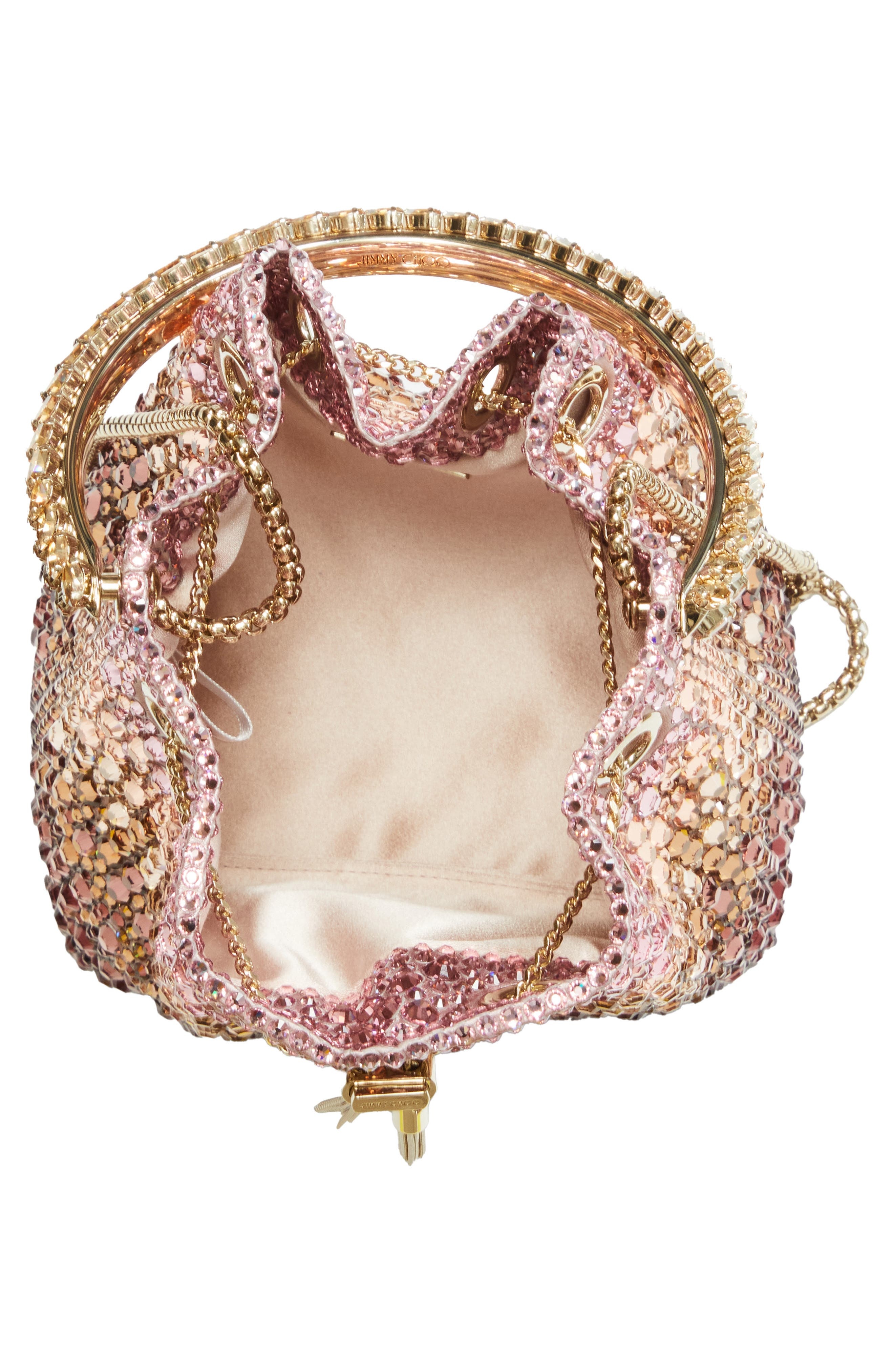 Jimmy Choo Bon Bon Crystal Embellished Pouch in Silky Blush Mix/Light Gold at Nordstrom - 5