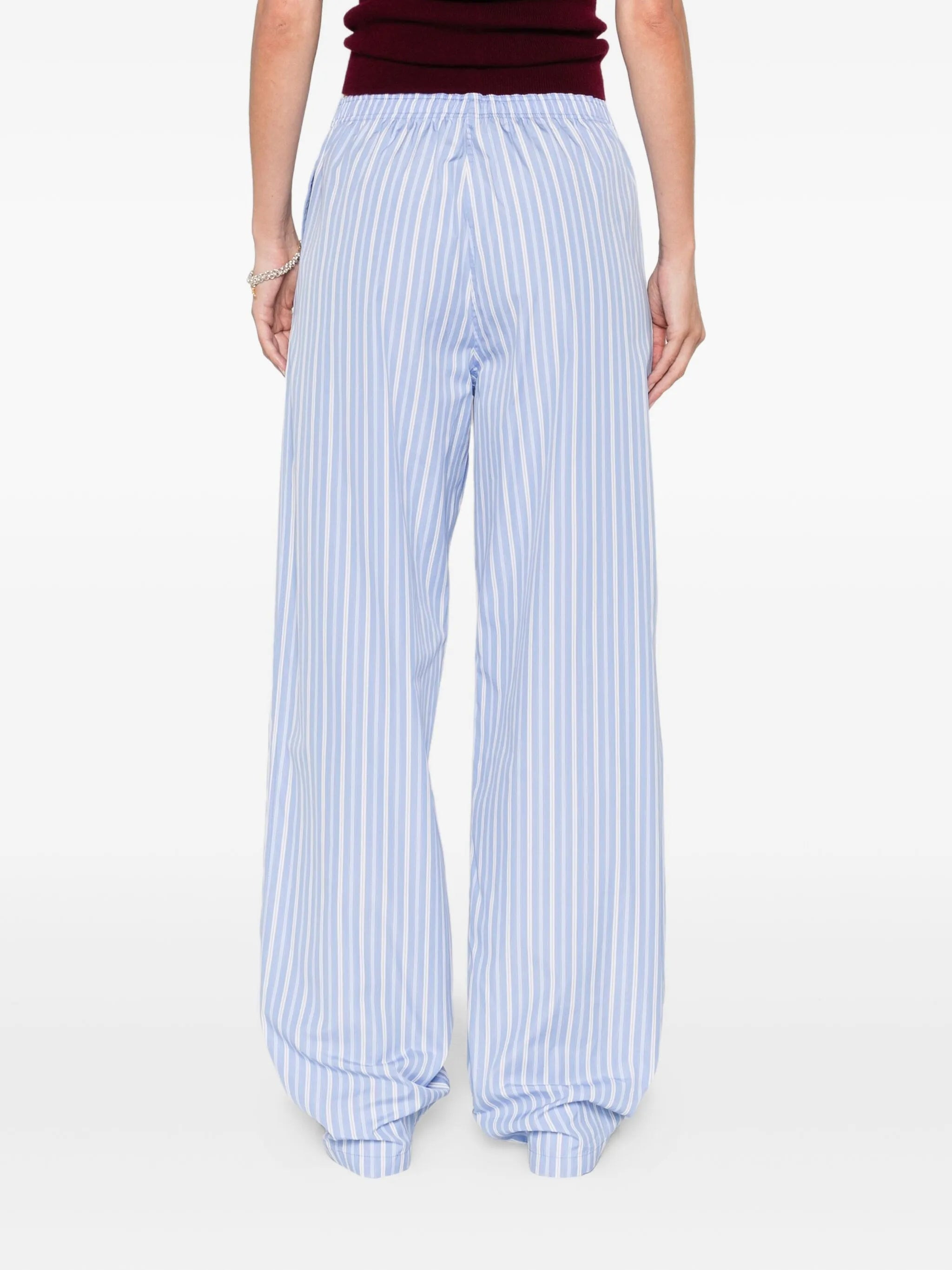 Miu Miu Striped Cotton Trousers - 2