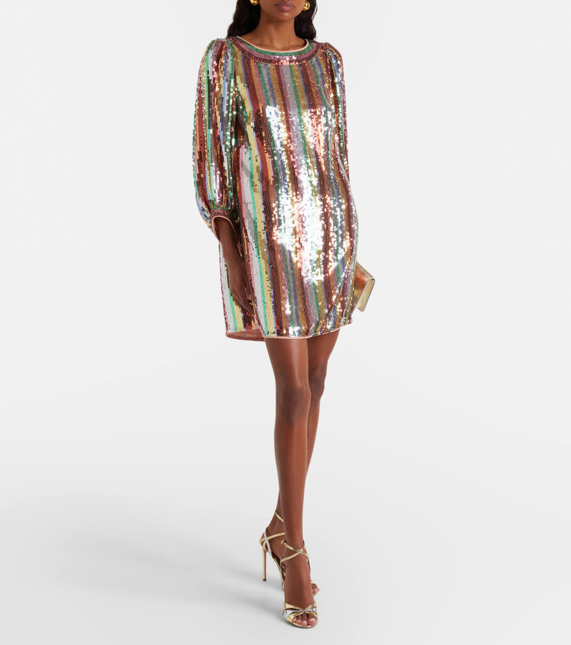 RIXO Laurie sequined striped minidress outlook