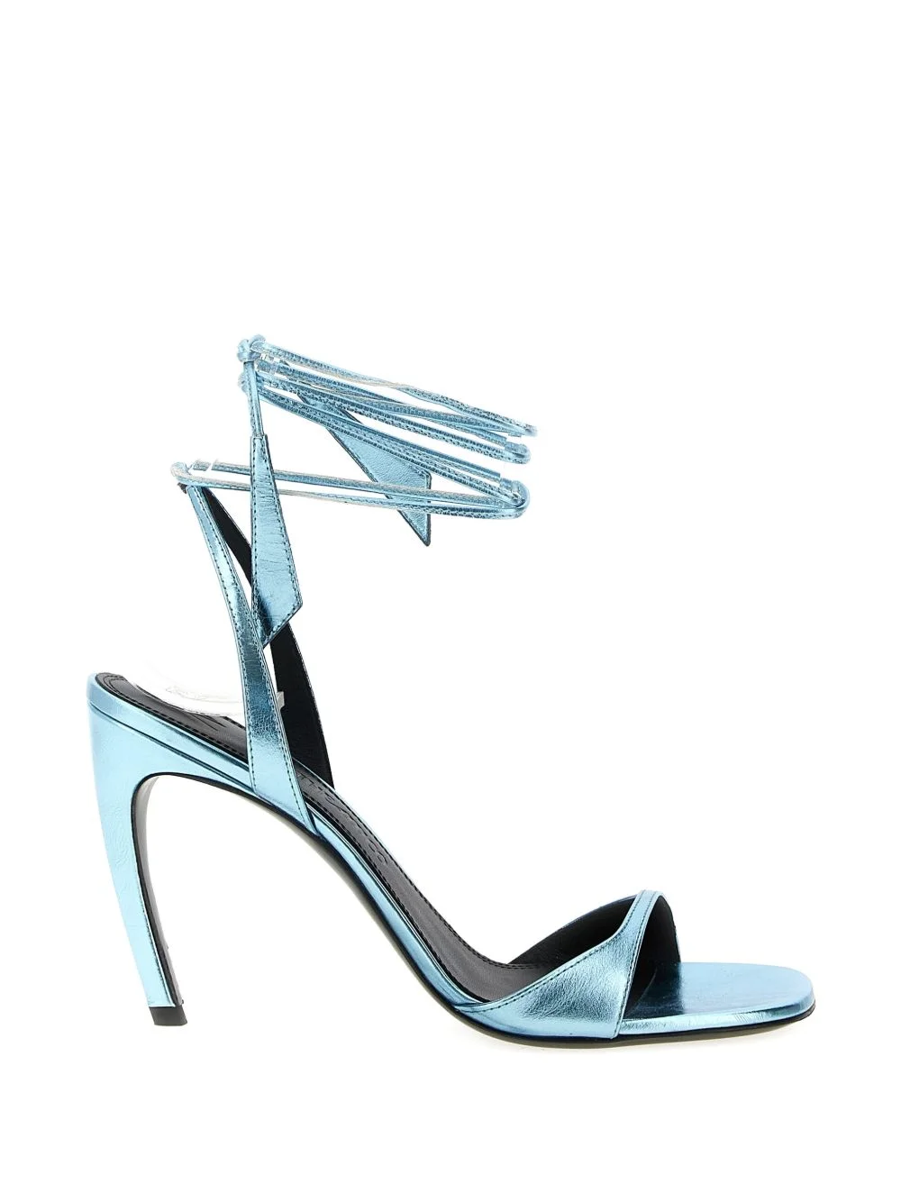 Ora laminated square toe sandals - 1