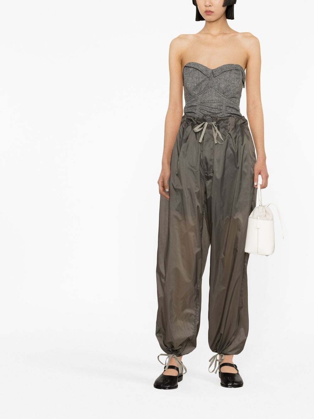 drawstring-waist high-waisted trousers - 2