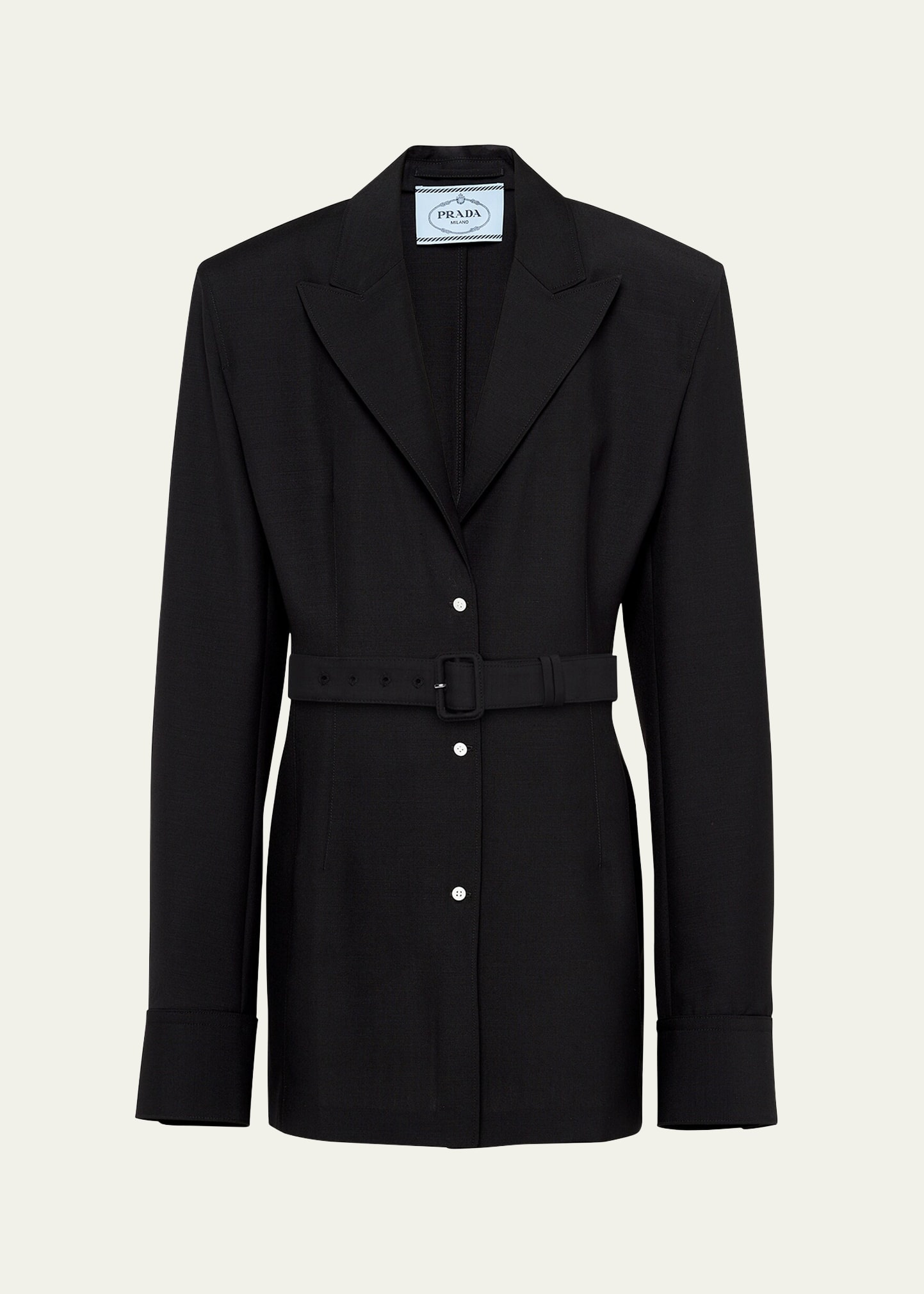 Light Mohair Belted Blazer - 1