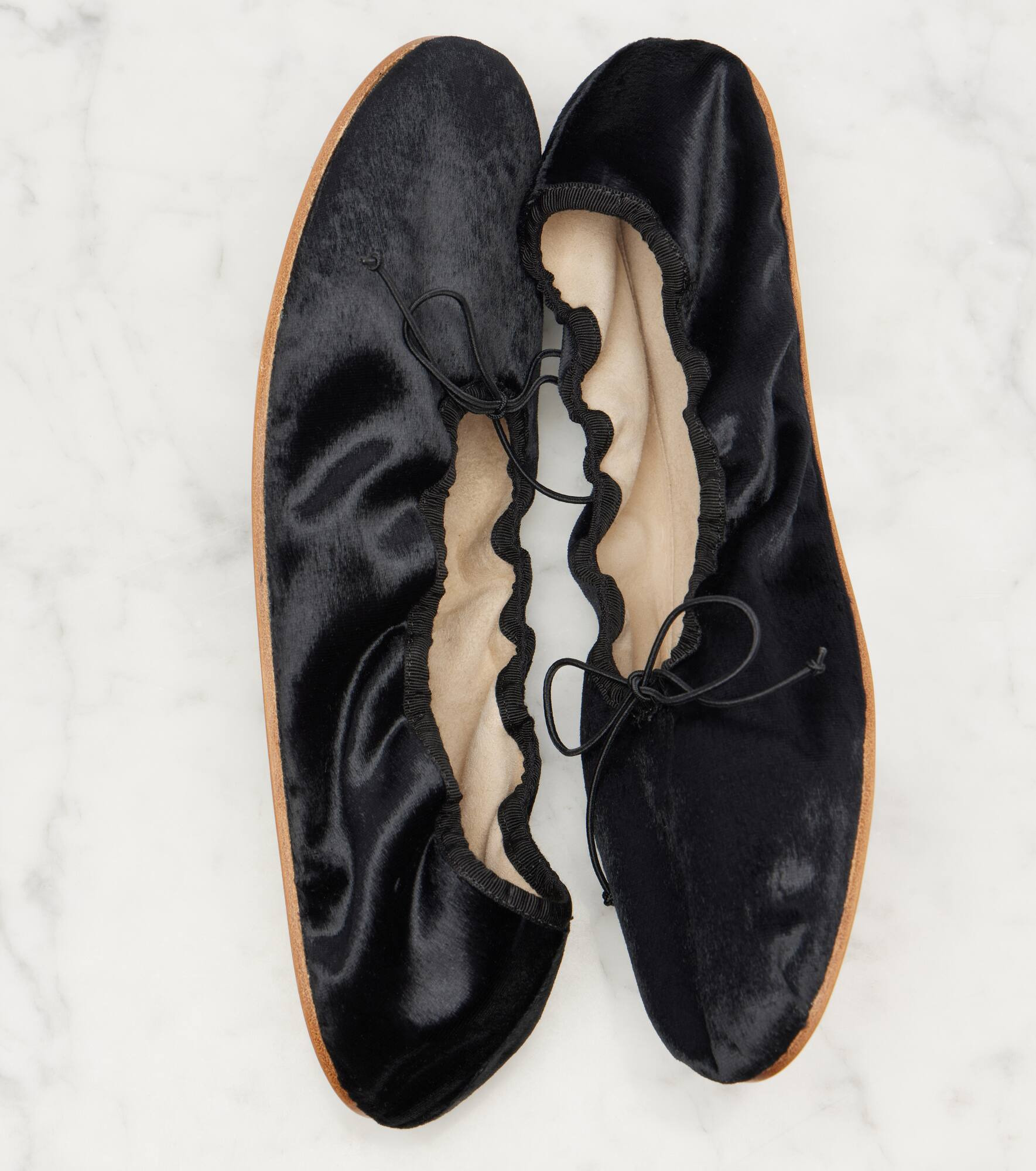 Round velvet ballet flats - 5
