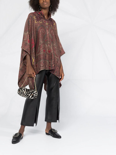 Etro paisley print poncho jacket outlook