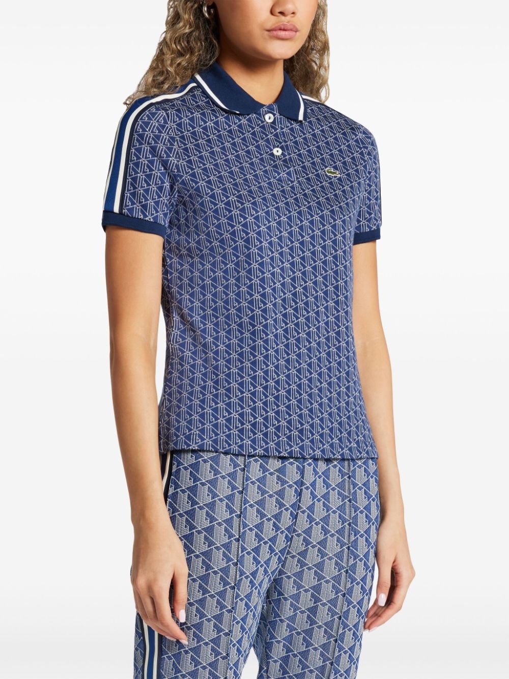 logo-embroidered cotton polo top - 3