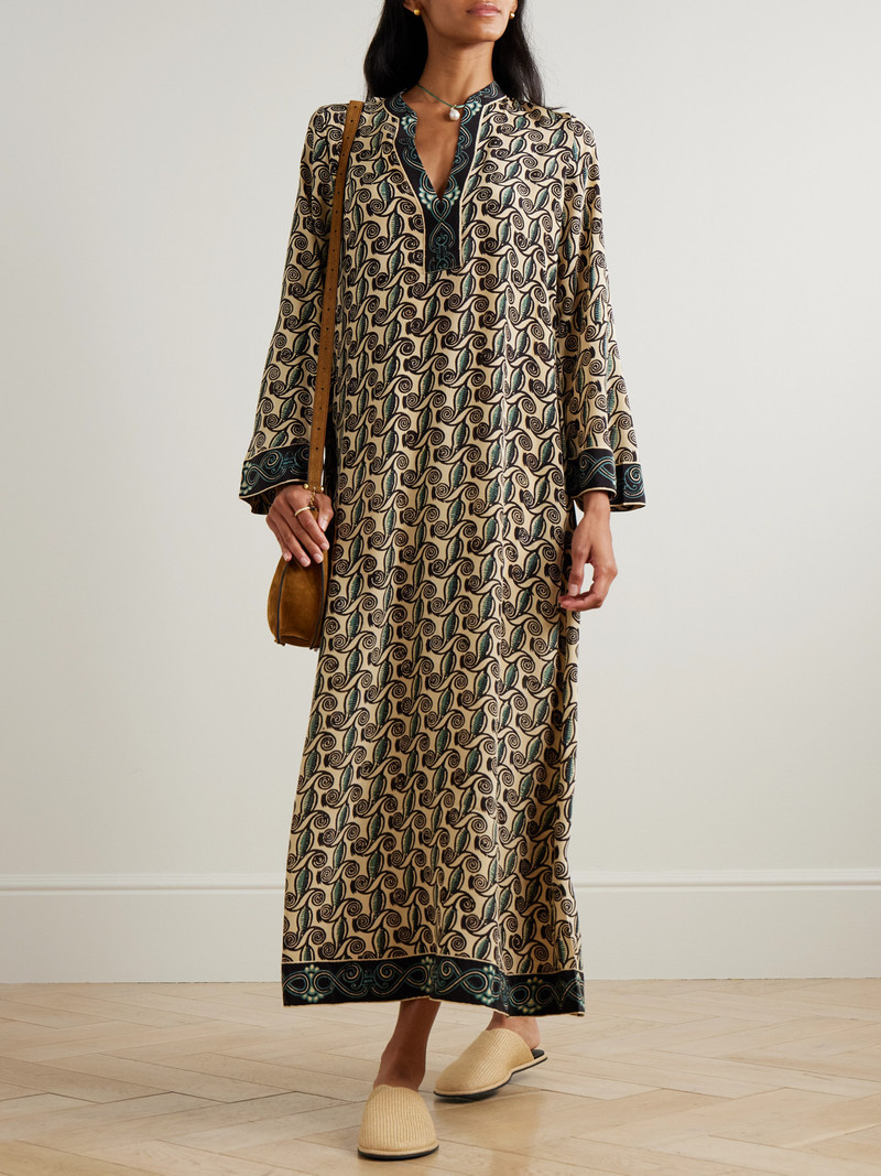 EMPORIO SIRENUSE Jenna Kamares Printed Silk-voile Kaftan outlook