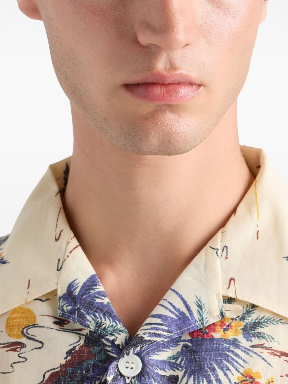 Hawaii print bowling shirt - 5
