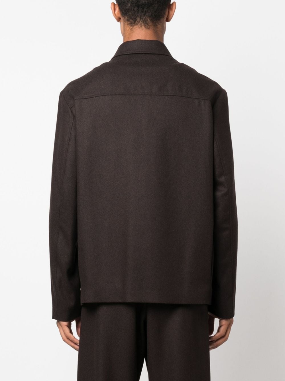 button-up wool-blend jacket - 4