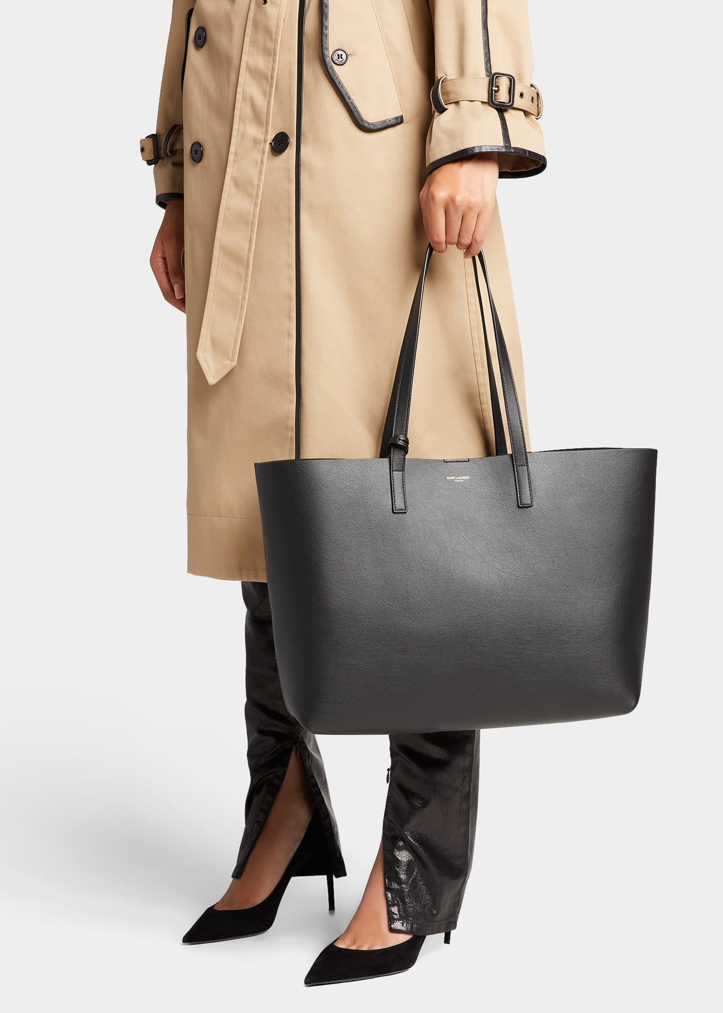 YSL East-West Calfskin Shopping Tote Bag - 2