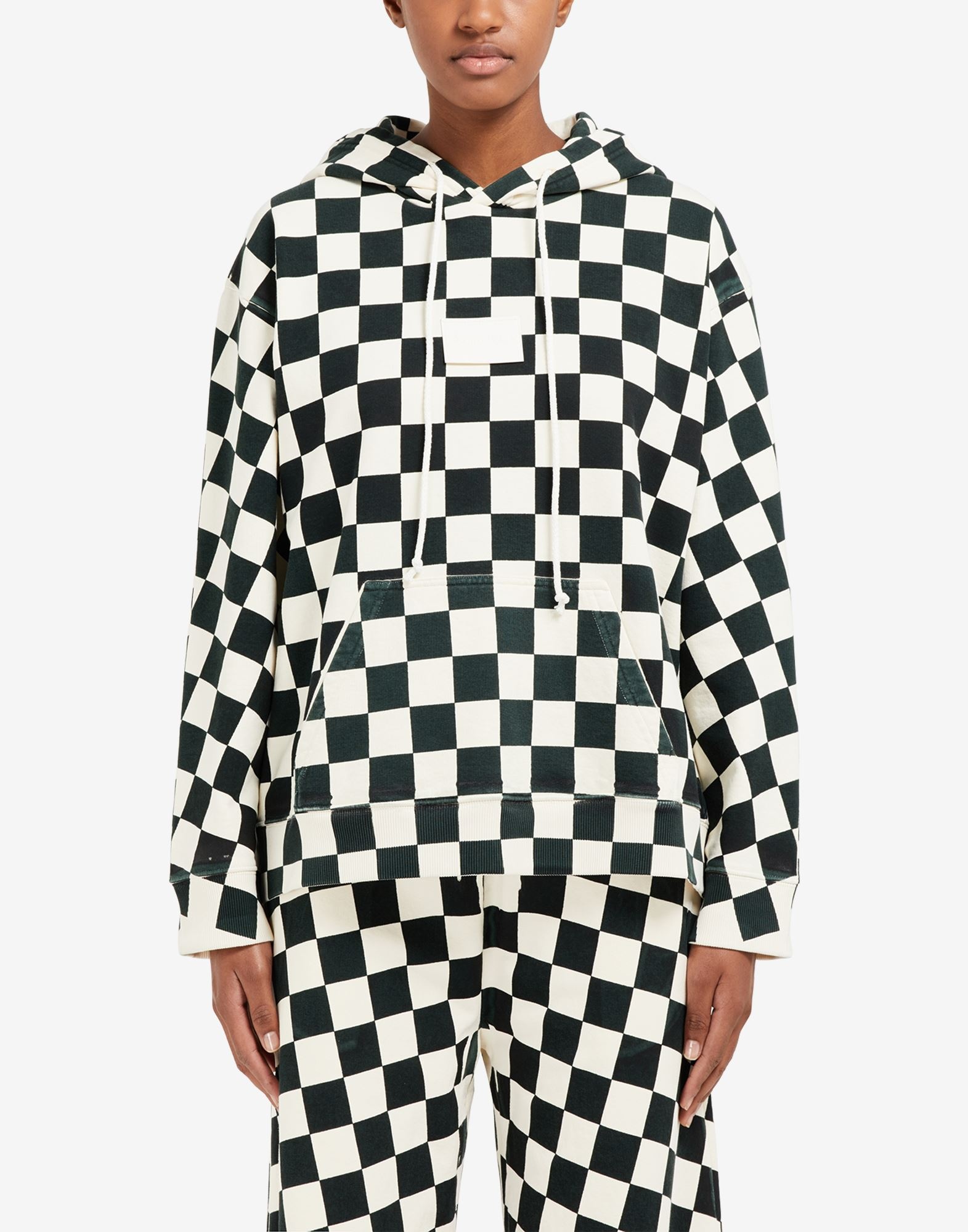Check print hooded sweatshirt - 5