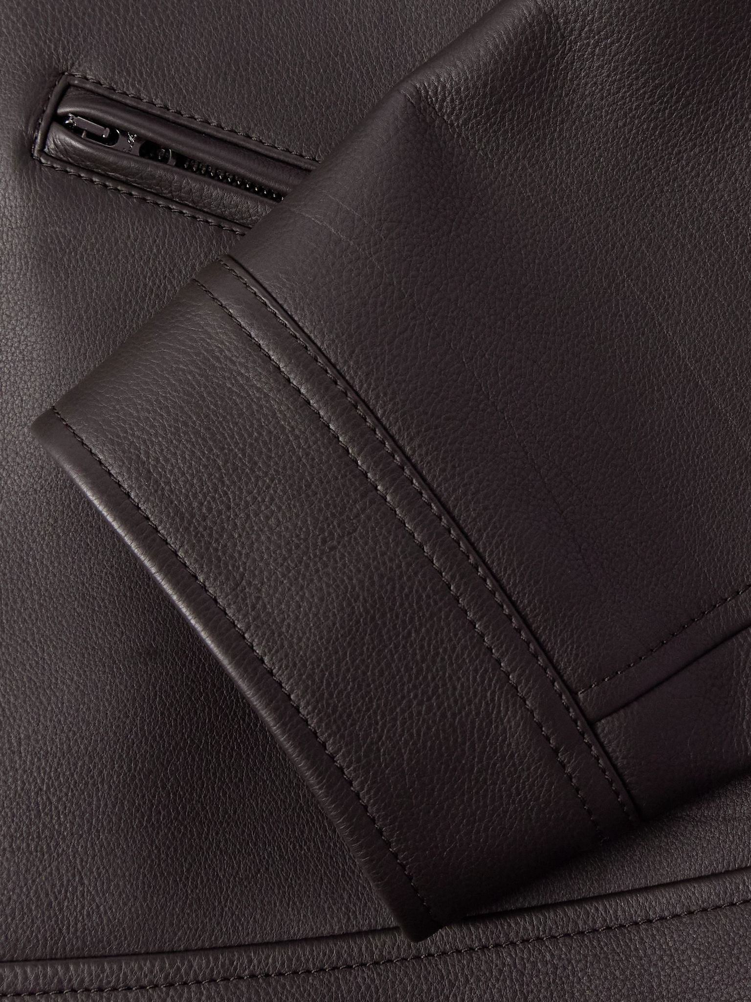 Gail Full-Grain Leather Jacket Dark brown - 5