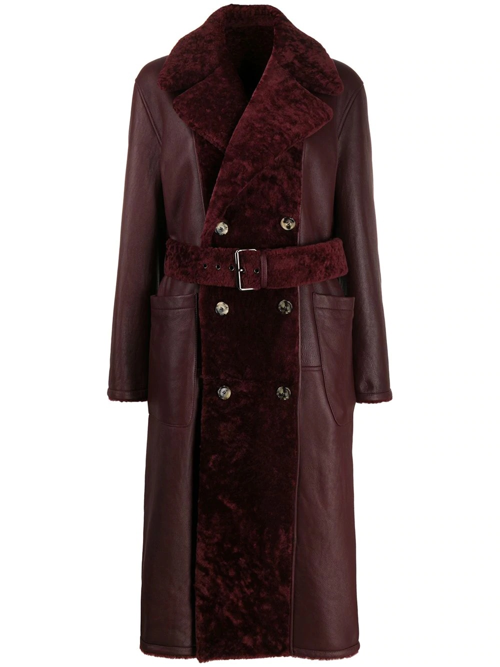 belted mid-length coat - 1