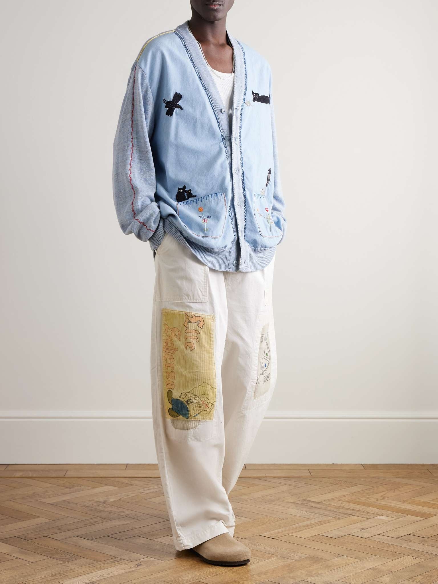 Fatigue Wide-Leg Patchwork Cotton-Twill Trousers - 2