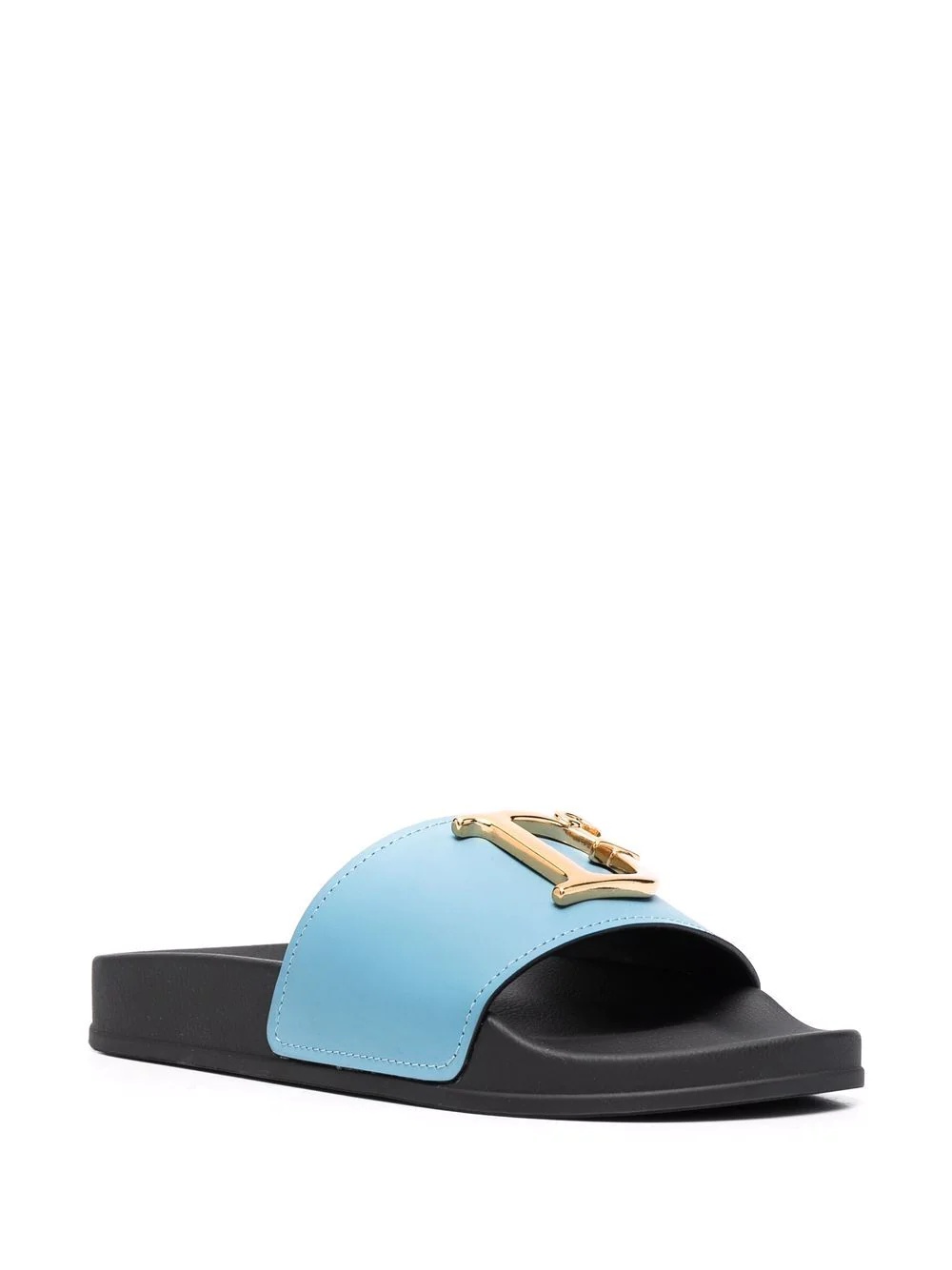 logo-plaque open-toe slides - 2