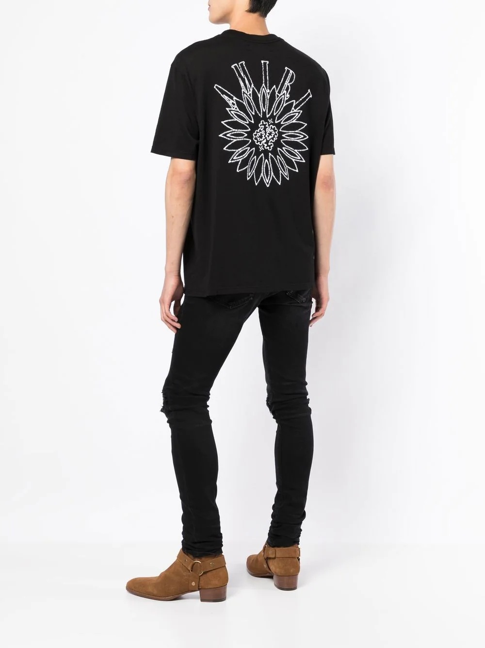 flower logo print cotton T-shirt - 2